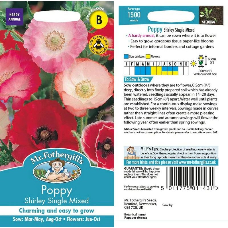 Simley Poppy Poppy Shirley Single Mixed | Holbury Hardware Stores