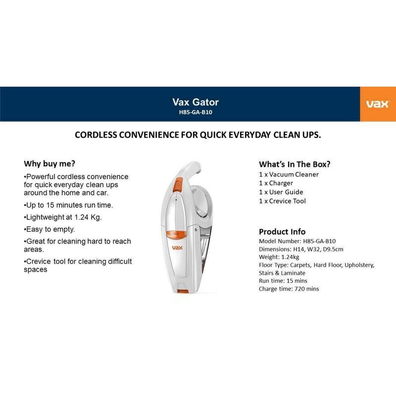 VAX Gator 10.8V Rechargeable Holbury Hardware Stores