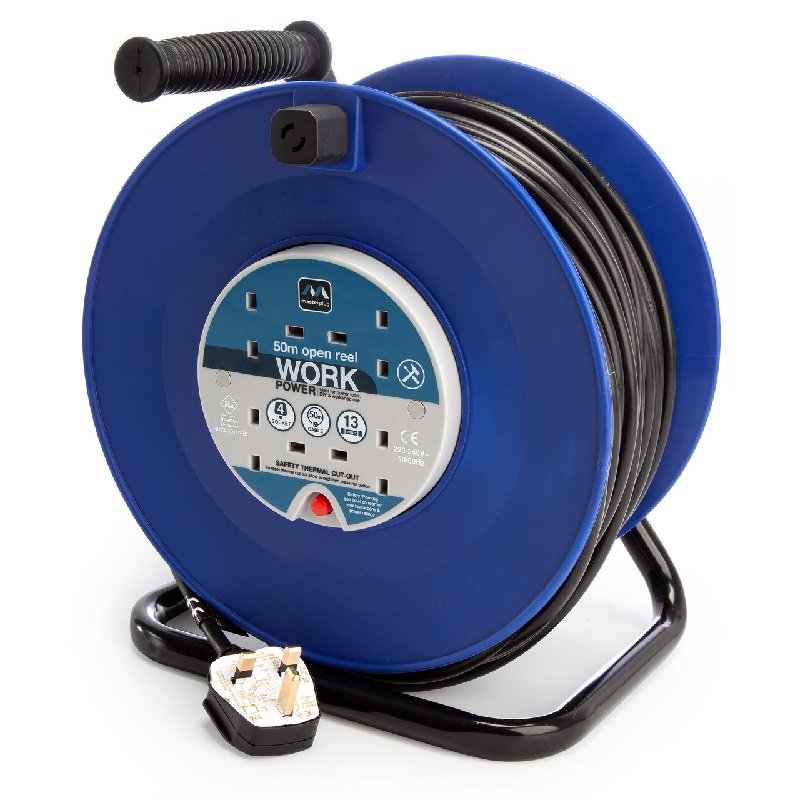 50M Open Cable Reel Masterplug | Holbury Hardware Stores
