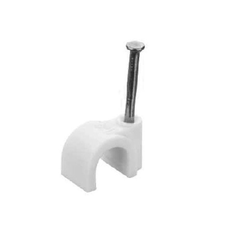 Cable Clips 6.0Mm Round White Aerial Holbury Hardware Stores