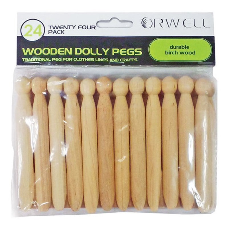 Wooden Dolly Pegs Pack Of 24 Holbury Hardware Stores