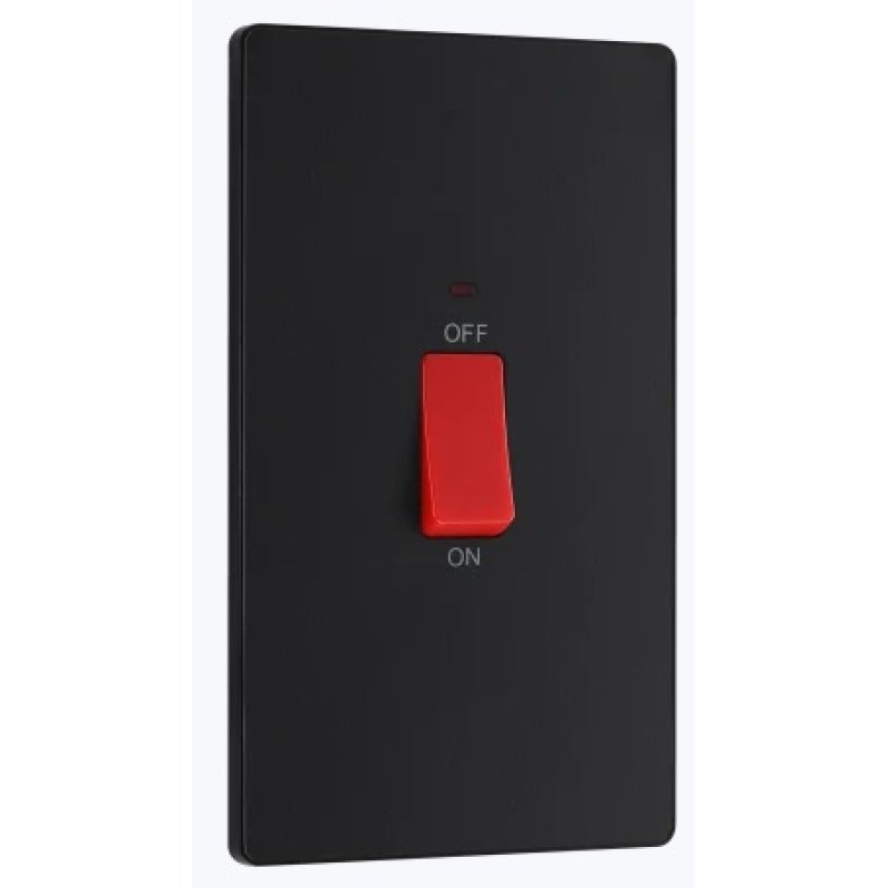 Matt Black 45 Amp Double Pole Switch | Holbury Hardware Stores