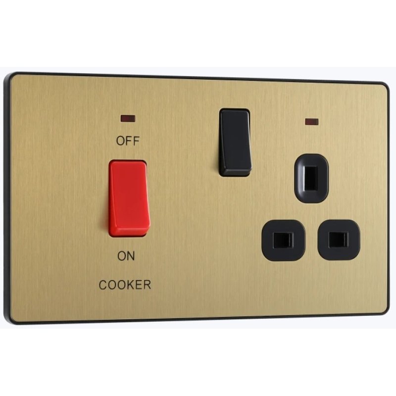 Satin Brass Cooker Socket | Holbury Hardware Stores