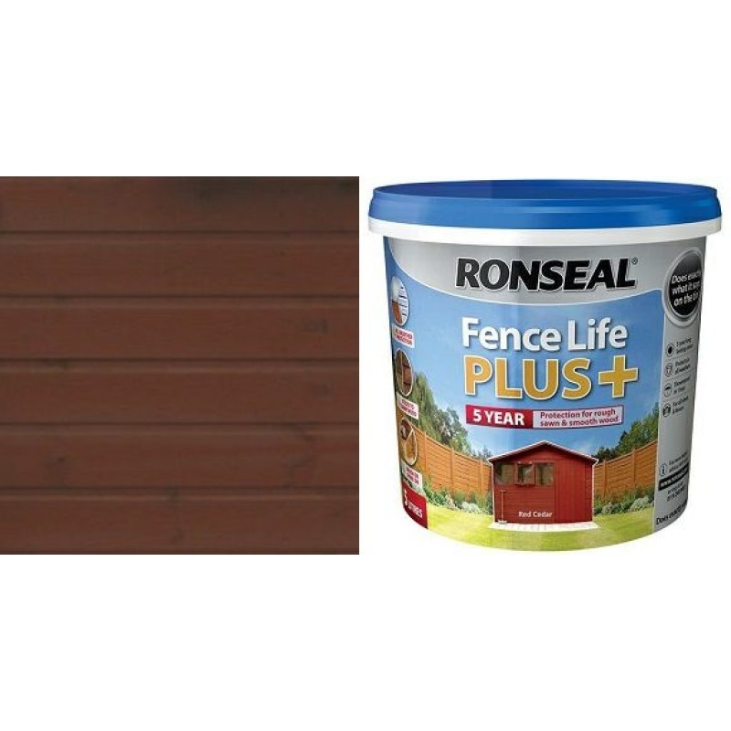 Ronseal Red Cedar 5Yr Fencelife+ 5L Holbury Hardware Stores