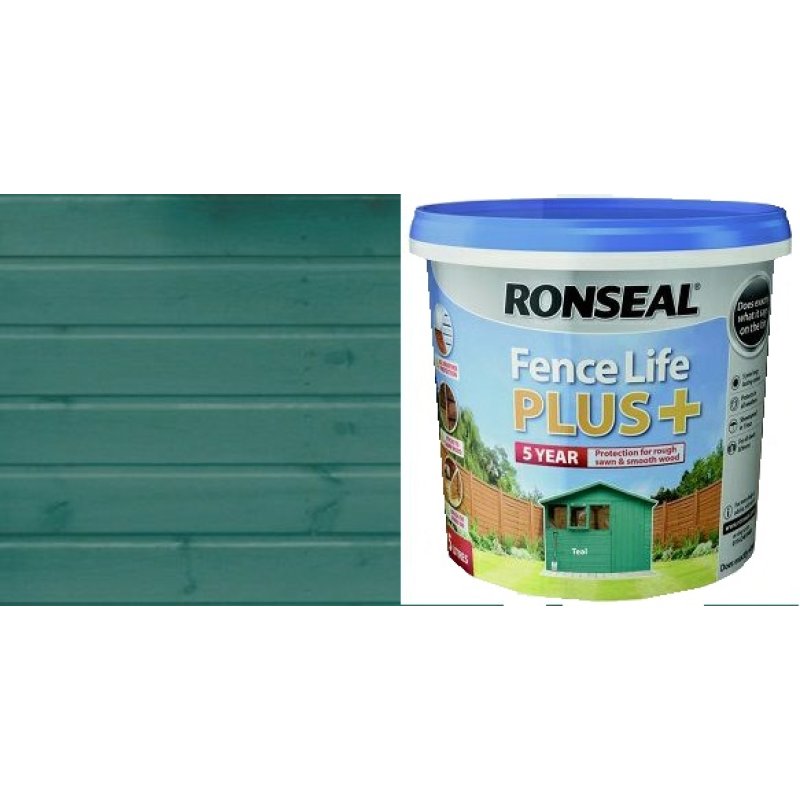 Ronseal Teal 5Yr Fencelife+ 5L Holbury Hardware Stores