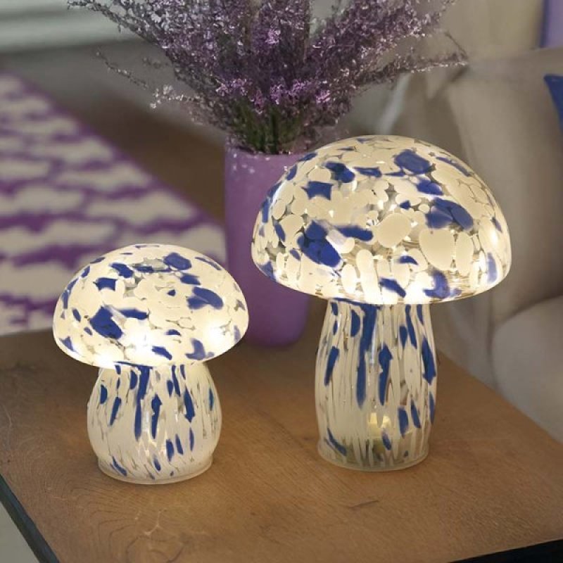 Mushroom storm glass - bleu roi